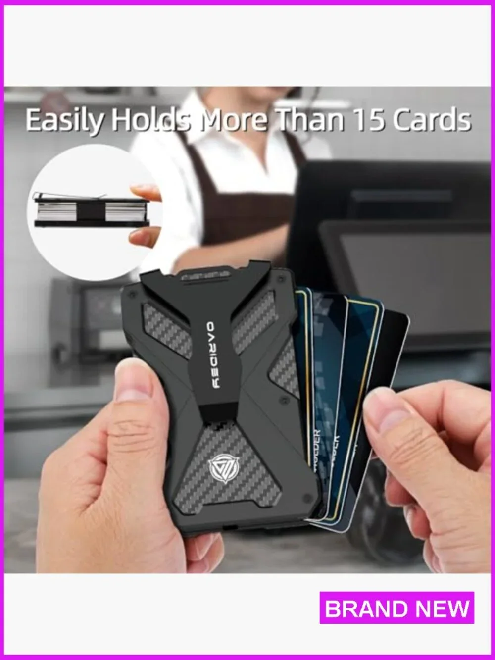 Ultra-Thin Aluminum Money Clip Wallet RFID Blocking Minimalist Slim Design
